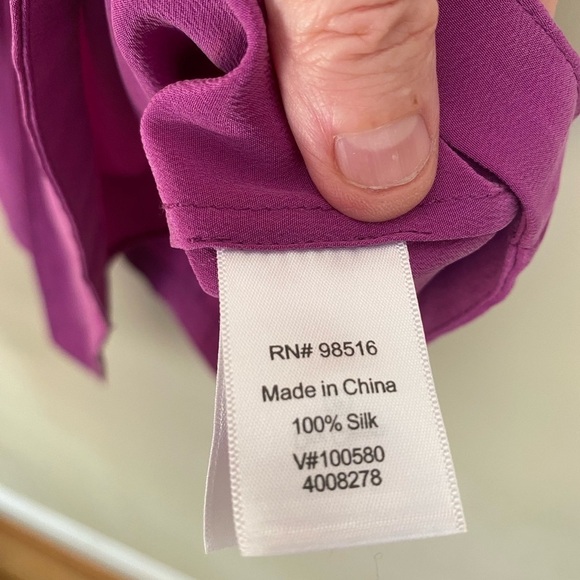 Coldwater Creek Magenta Silk Shirt Dress PM NWT - Picture 6 of 7